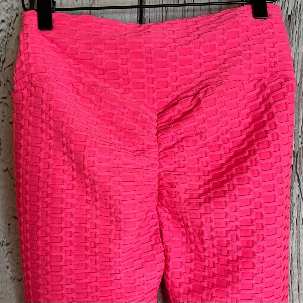 Pink Scrunch Leggings One Size / Medium Textured Booty Butt‎ Lift Compression - Picture 6 of 11